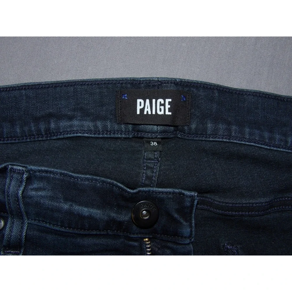 PAIGE Dark Wash Stretch FEDERAL Slim Straight Leg Denim Jeans Men's 38 X 30